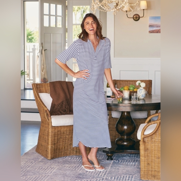 Frank & Eileen Dresses & Skirts - Frank & Eileen Emma Popover Henley Maxi Dress Navy French Stripe Medium Heritage